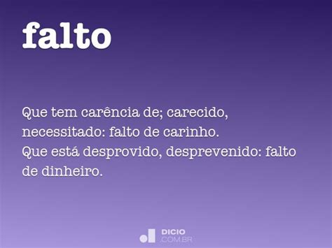 Falto - Dicio, Dicionário Online de Português