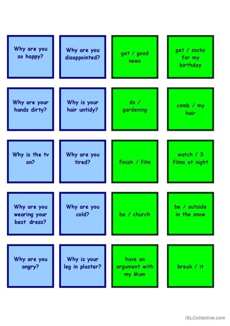 Speaking Cards Present Perfect Past Esl Worksheet By Off