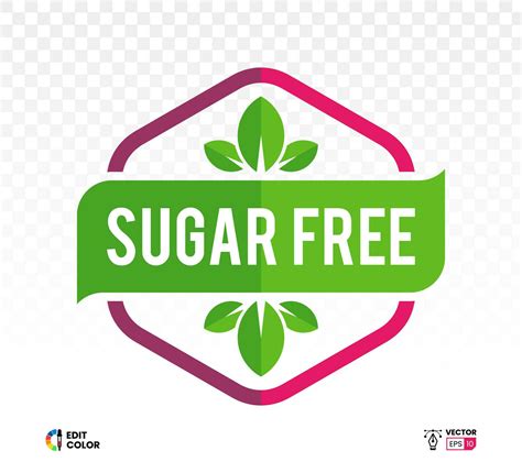 Sugar Free Vector Sign Design With Leaf Icon Isolated On White