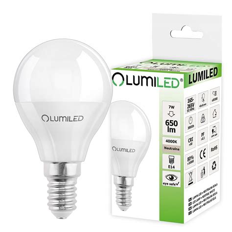 Żarówka LED KULKA E14 7W 60W 650LM 4000K LUMILED MAŁA KULKA