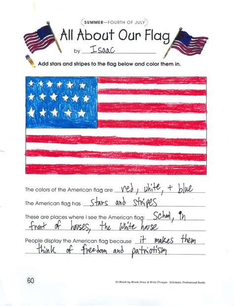 American Flag Draw and Write Activity for Students