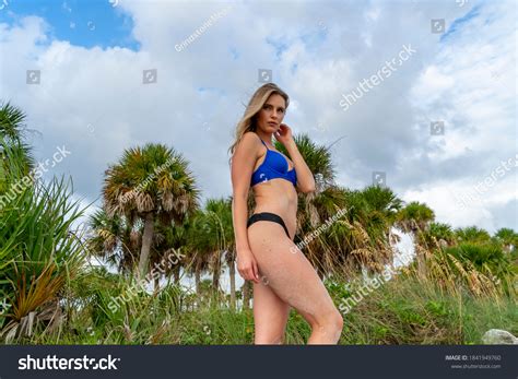 Beautiful Blonde Bikini Model Enjoys Weather Stock Photo Shutterstock
