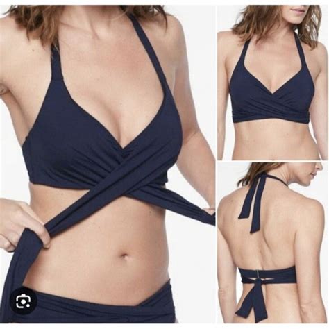 Athleta Swim Athleta Bra Cup Wrap Halter Bikini Top 32 Bc Bottom