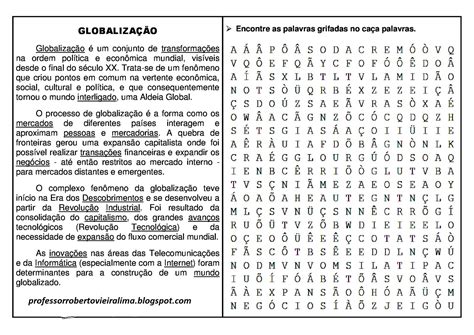 Atividade Sobre Globalização Para Alunos Especiais - NAZAEDU