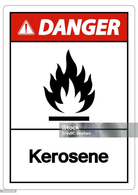 Gefahr Kerosin Symbol Schild Auf Weißem Hintergrund Stock Vektor Art ...