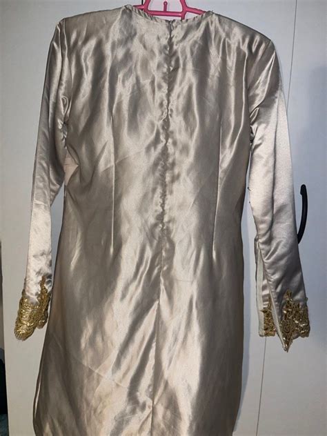 Custom Made Baju Kurung Nude With Lace Women S Fashion Muslimah Fashion Baju Kurung Sets