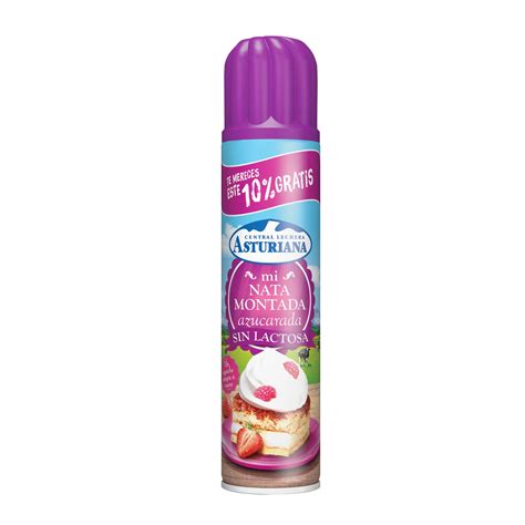 Nata Montada Azucarada Sin Lactosa Asturiana Spray 250g 25g Ahorramas