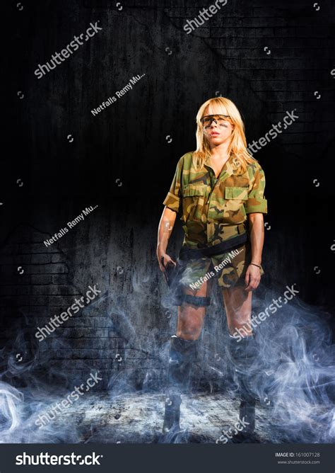 Beautiful Sexy Blonde Girl Gun Stock Photo Shutterstock