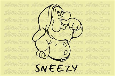 Snow White Svg Sneezy Svg Snow White And Seven Dwarfs Svg Seven