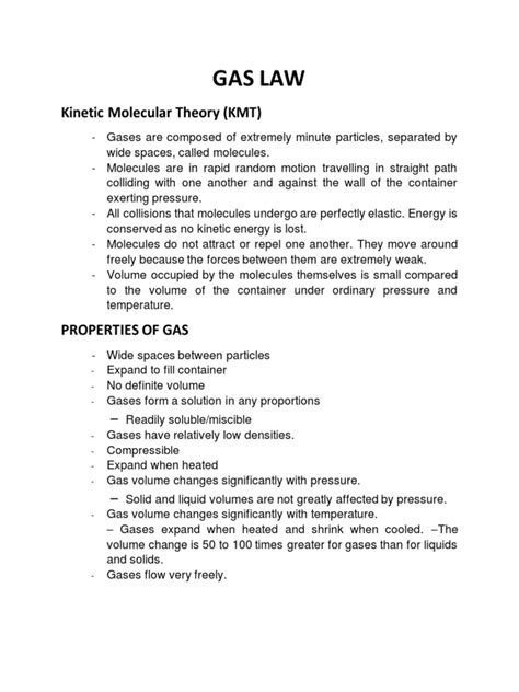 gas law  gases temperature