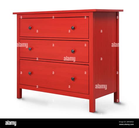 Red Wooden Wardrobe On White Background Stock Photo Alamy