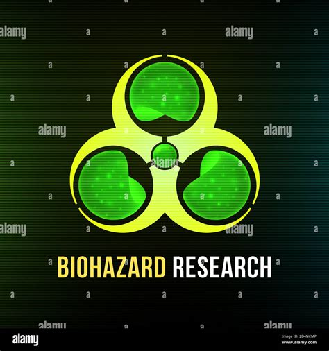 Biohazard Research Poster With Black Background Stock Vector Image