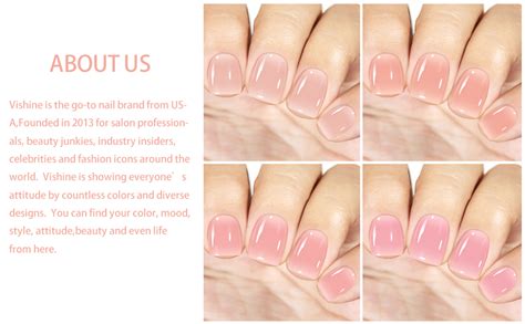 Vishine Vernis Semi Permanent Couleurs Rose Nude Naturelle Transparent Gel E Vernis Ongles