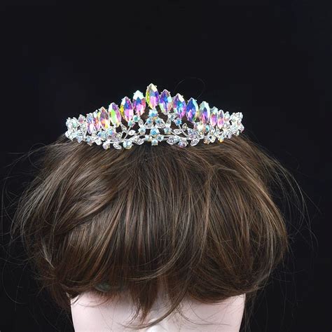 Vintage AB Color Wedding Crown Alloy Bridal Tiara Baroque Etsy