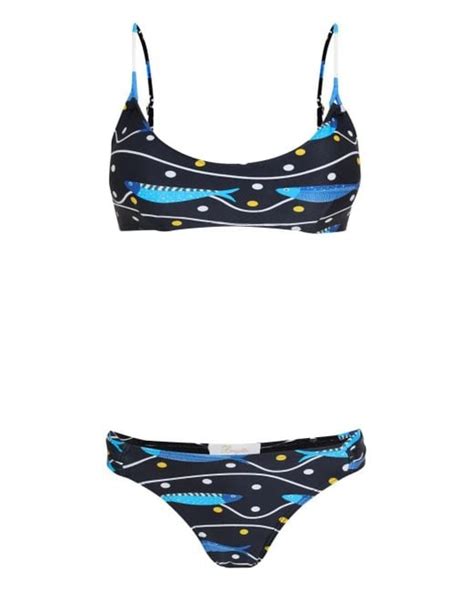 Brigitte Bardot Babi Bikini Set In Blue Lyst