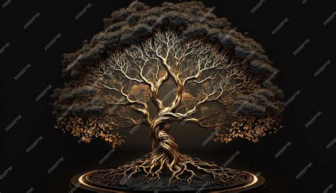 Premium AI Image | Tree logo with roots vector illustration image Ai generated art