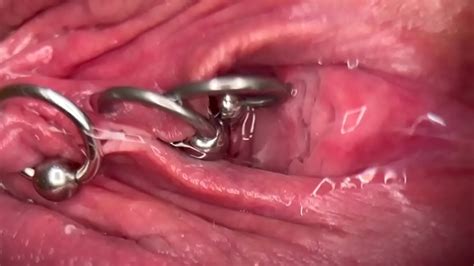 Really Close Up Macro My Pierced Clit And Pussy Until Get Very Wet And