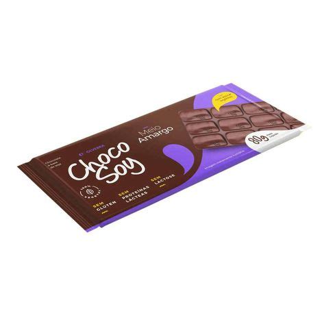 Existe Chocolate Sem Leite - Chocolate Sem Leite e Sem Glúten Meio Amargo Barra 80g - Choco Soy ...