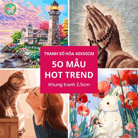 50 mẫu tranh tô màu theo số hot trend đã căng khung tranh sơn dầu số hóa
