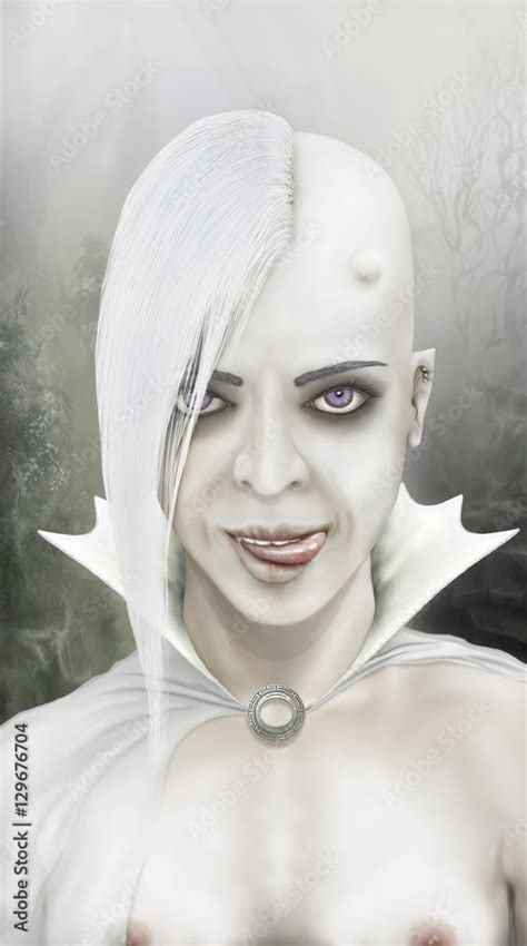 Blond Princess Demon Gothic Girl Nude Drawn By Hand Stock Illustration Adobe Stock