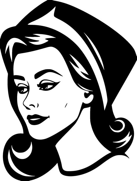 Nurse - Black and White Isolated Icon - Vector illustration 35322915 ...