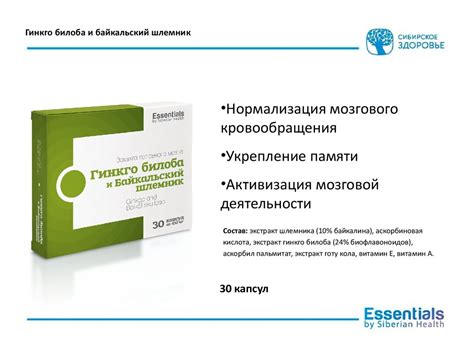 Базовые продукты от «Сибирского здоровья» - презентация онлайн