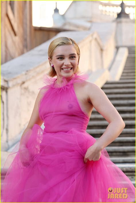 Florence Pugh Wears Sheer Gown At Valentinos Rome Fashion Show Photos