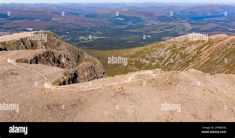 Aerial view of the summit of Ben Nevis in Scotland - the UK's tallest ...