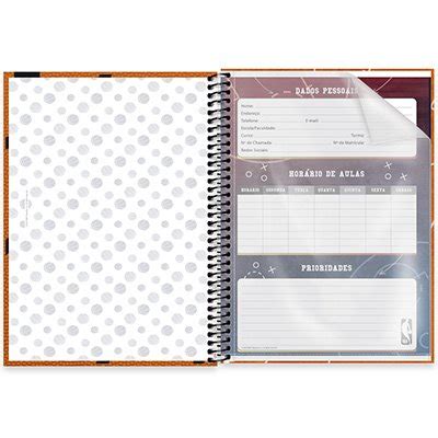 Caderno Universit Rio Capa Dura X Folhas Nba Spiral Pt Un