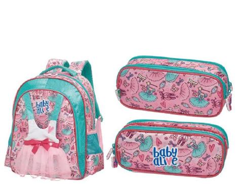 Kit Mochila De Costa Baby Alive Ballet Estojo Duplo Pacific