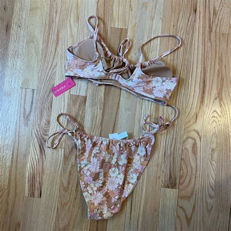 Swim New S Retro Skimpy Tie Bikini Set In Muted Rose Poshmark