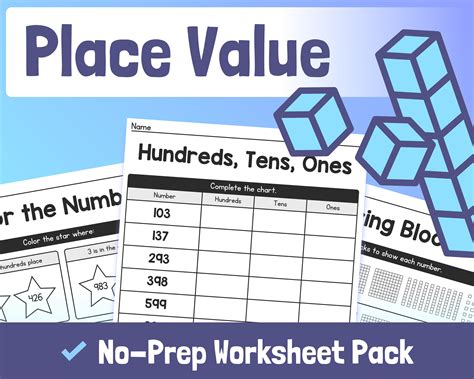 place  worksheets st   grade common core math etsy