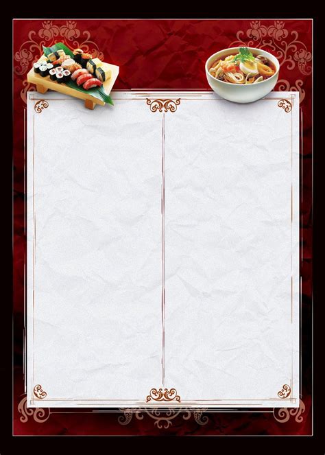 Chinese Restaurant Menu Background