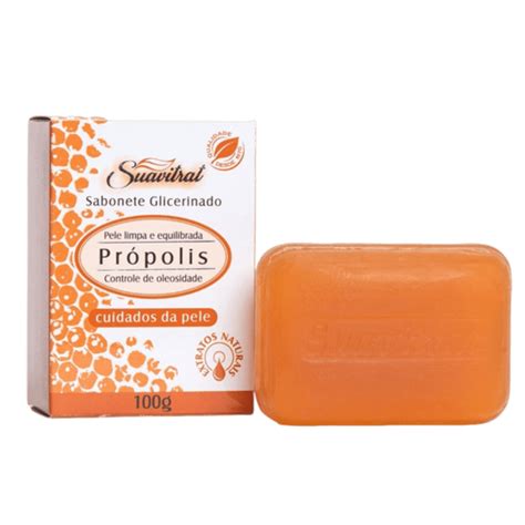 Sabonete Glicerinado Própolis 100g Suavitrat Projeto Verao