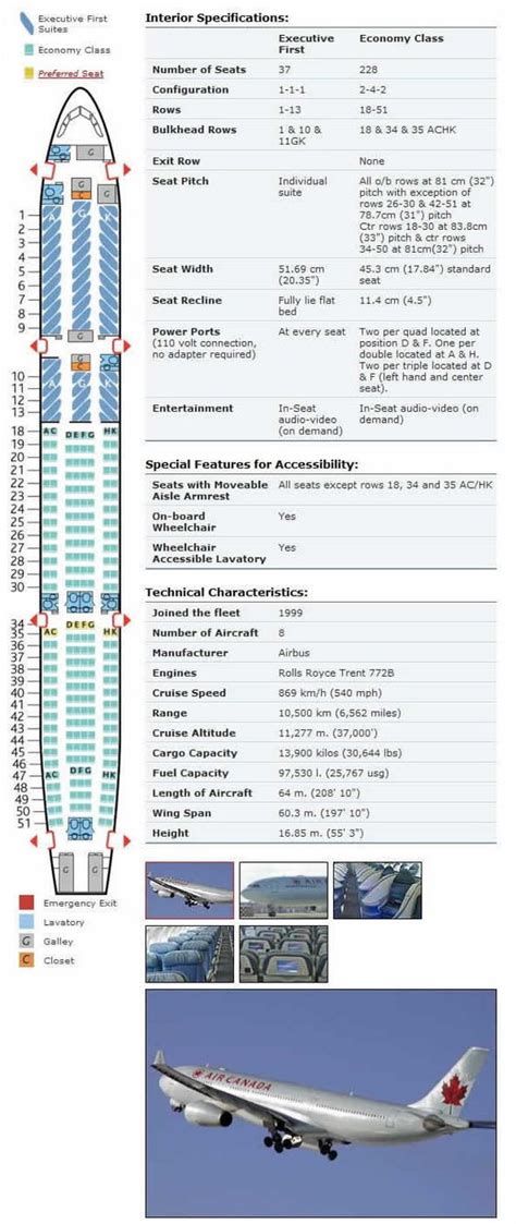 air canada airbus a330-300 aircraft seating map | Airline Seating ...