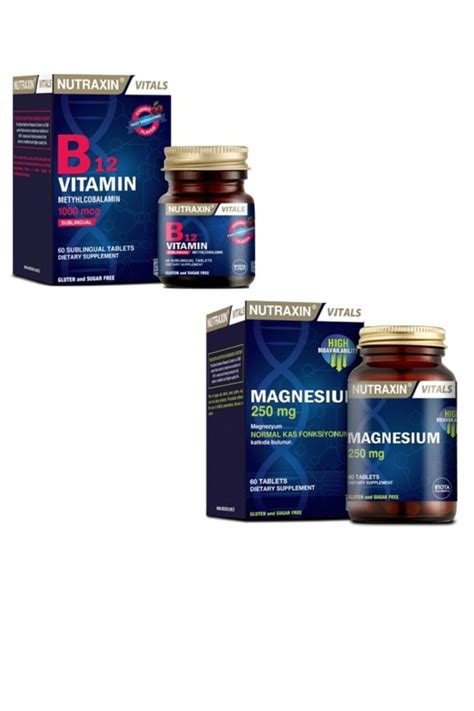 Nutraxin Добавка витамина B12 1000 мкг 60 сублингвальных таблеток ...