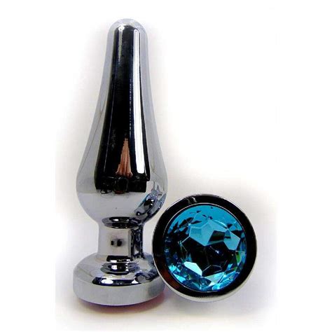 Plug Anal Em Metal Pedra Colorida Na Base 10cm X 3cm Lolla Sex