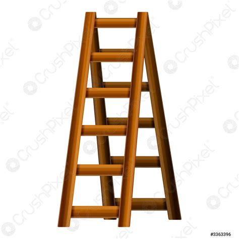 Escalera De Madera Icono Estilo De Dibujos Animados Vector De Stock