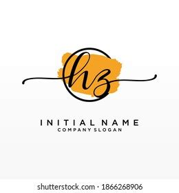 Initial Hz Beauty Monogram Elegant Logo Stock Vector Royalty Free