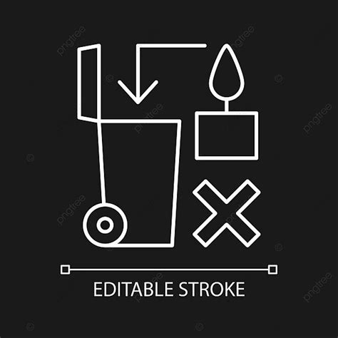 Linear Manual Label Icon For Dark Theme Depicting Safe Disposal Of Hot Wax Vector Vector