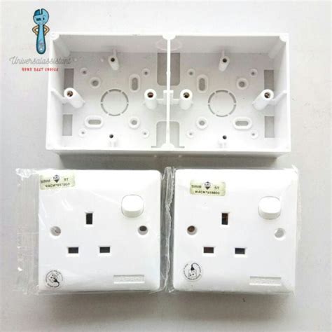 【double】13a Single Electric Switch Wall Socket And 3x7 Double Nut Box Lazada