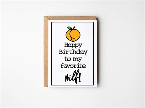 Milf Birthday Card Mom Birthday Card Funny Milf Cards Wife Etsy