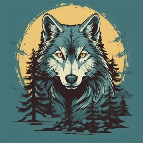 Premium Photo A Wolf With A Full Moon In The Background Generative Ai