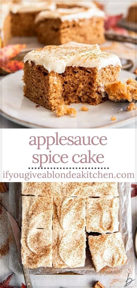 Old Fashioned Applesauce Spice Cake With Cream Cheese Frosting