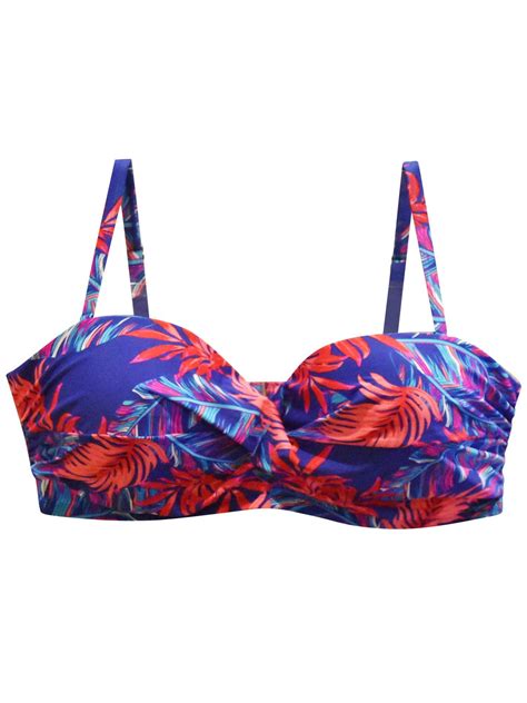 Heat Women S Bandeau Bikini Swimsuit Top E F Cup Walmart