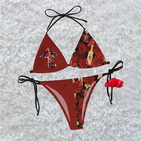 Tropical Floral Captain Morgan Triangle Beach Bikini Tw Hearthtops Store