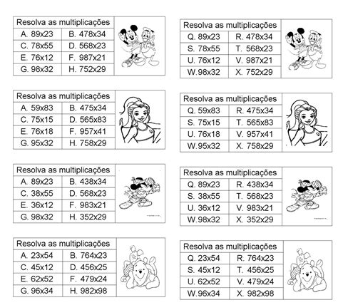 Atividades Multiplicação 4 Ano