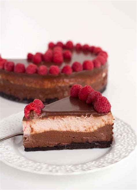 Chocolate Raspberry Cheesecake - i am baker