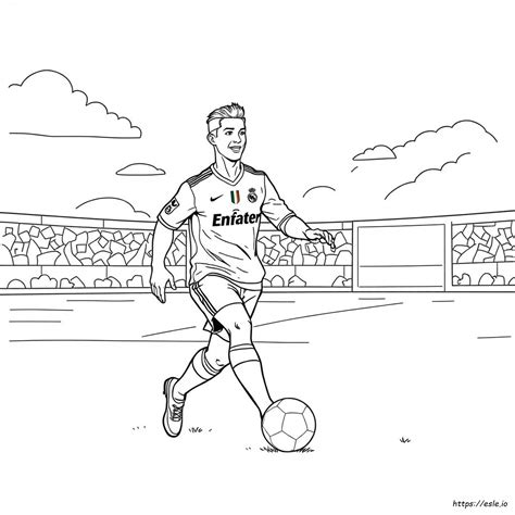Cristiano Ronaldo Para Colorir Real Madrid - Desenho Do Ronaldo No Real Madrid Para Colorir