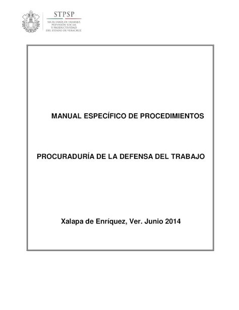 Pdf Manual EspecÍfico De Procedimientos ProcuradurÍa De La · O